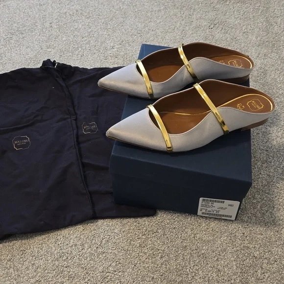 Malone Soulier Maureen mettalic flats - Picture 2 of 10